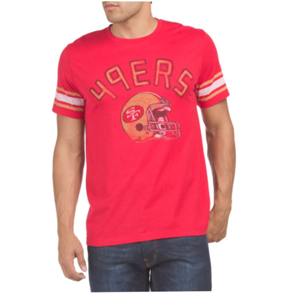 NWT-Junk Food Clothing-San Francisco 49ers Tee Shirt, Bold Logo, Red, Unisex